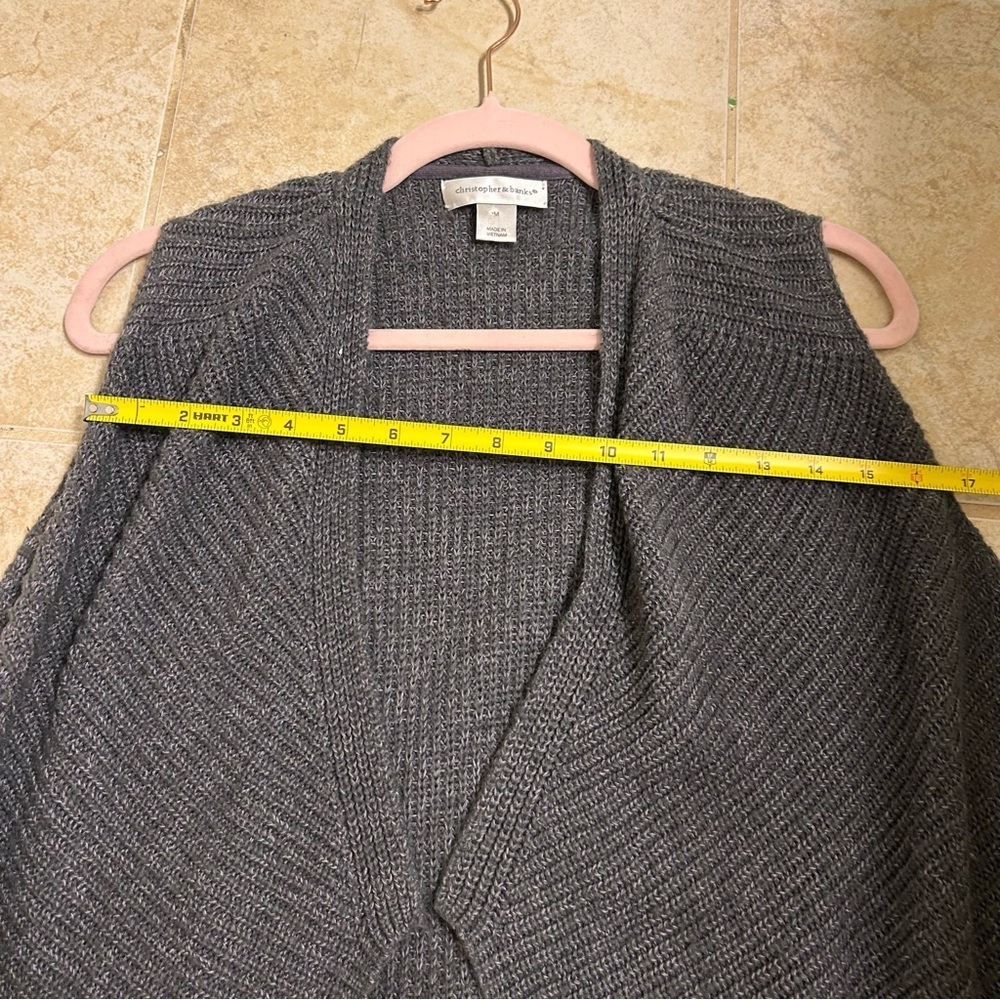 Christopher & Banks Charcoal Open Front Sweater Vest - Picture 7 of 7
